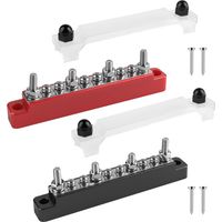 2 Stück 150A Sammelschiene Verteilerblock 12V-48V DC Busbar Sammelschienenverbinder Positive Masse Stromverteilungsblock mit 6 x M4 & 4 x M6 Klemmenbolzen Klemmleiste 12V für RV Wohnmobil, Auto,Marine