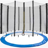 Arebos – Filet de protection pour trampoline 305 cm – Rembourrage 20 mm – Résistant aux UV – Entrée verrouillable avec fermeture éclair – 8 tiges