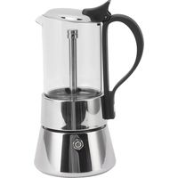 Cafetière 200 ml avec poignée, en acier inoxydable 304 et verre, pour la maison