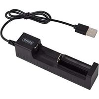 Batterie au Lithium Chargeur USB Lampe de Poche éblouissante Accessoires 18650 Chargeur 26650 Chargeur de Batterie au Lithium Intelligent 3.7v, Noir