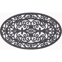 HOMESCAPES Paillasson tapis d'extérieur ovale en caoutchouc, 70 cm