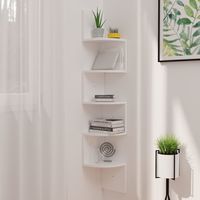 Étagère d'angle murale blanc brillant 19x19x123 cm vidaXL