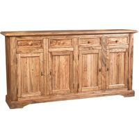 Alacena de estilo Country de madera maciza de tilo acabada con efecto natural 202 x45x103 cm