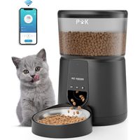 4L Futterautomat Katze & Hund, 2,4 G WiFi intelligenter Katzenfutter Automat mit Edelstahlnapf für Trockenfutter, App-Steuerung, Sprachaufzeichnung, 1-10 Mahlzeiten pro Tag, Schwarz