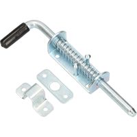 220 mm -Verrou Porte Extérieur - Verrou Portail - Acier Galvanisé - Argent - Loquet à Ressort - Poignée Caoutchouc - Résistant Intempéries - Sécurité Renforcée