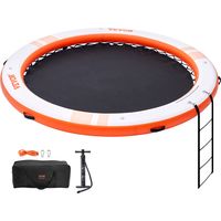 VEVOR Quai flottant gonflable, plate-forme de quai gonflable ø3,04 m piscine en maille ø2,43 m, tapis deeau a plate-forme antiderapante avec sac portable et echelle amovible pour detente piscine plage