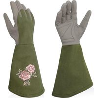 Guantes de jardinería Tigrezy, de cuero sintético, resistentes a las espinas, resistentes a las perforaciones, para jardinería (talla S)
