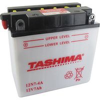 Blei-Batterie Tashima 12V, 7Ah. L: 135, B: 75, H: 133 mm, links für Scooter, Motorräder, Schneemobile. (Lieferung mit getrenntem Säure)