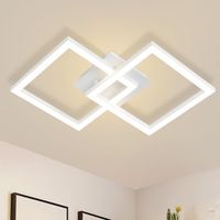 ZMH Plafonnier Led Salon - Design moderne Lampe de salon 24W Lampe de chambre à coucher Blanc chaud Plafonnier de chambre à coucher Cuisine Géométrique Lampe de couloir Blanc pour le couloir Bureau
