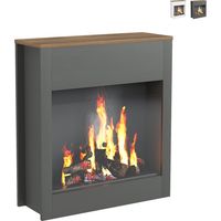 Marco decorativo de madera para chimenea eléctrica de suelo Buren - Negro