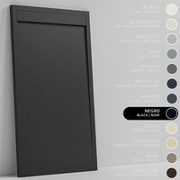 SOULBATH Duschwanne – Harz – Gelcoat – Glatte/Stein-Textur – Rutschfest – Farbe Schwarz 120x90 Extra plat 3Cm Minimalistisches Design