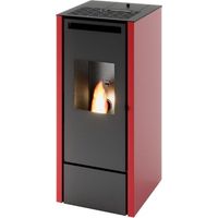 Stufa a pellet ventilata Cinzia da 11 kw rossa