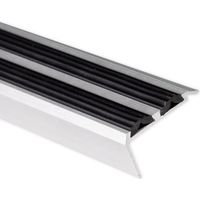 Casa Pura – Barre de seuil antidérapante avec double caoutchouc Power Grip – Longueur 90 cm – Pré-percée pour montage facile – Aluminium anodisé