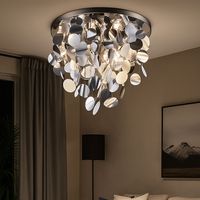 Plafonnier design salon chambre éclairage lampe suspendue argent chrome Reality R60895031