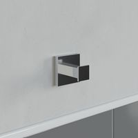 Bathroom Towel Robe Hook Holder Chrome Square Wall Mounted Stylish Modern