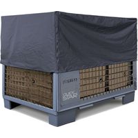 Gitterbox Abdeckung PVC-Tarp 125x85x50cm PVC-Gewebe 350g/m² Grau Schutzhülle Abdeckplane Staubschutz
