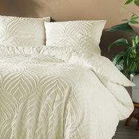 Douceur D'Intérieur – Parure de lit 3 pièces Heltie – Microfibre tuftée douce et respirante – 260x240cm – Certifiée Oeko-Tex – Housse avec fermeture à pression