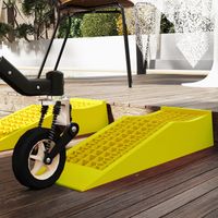Ensemble de 2 rampes pour voiture véhicule utilitaire rampe de chargement dim. 70L x 19,5l x 7,8H cm PP jaune
