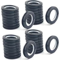 32 Stück aufsteckbare Vorhangösen, Innendurchmesser 1-9/16 Zoll (40 mm), römische Duschvorhangringe, Vorhangösen-Set, Flügeltüllen-Werkzeug-Zubehör (schwarz)