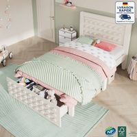 Lits simples pour enfants avec tiroirs 90 x 200 cm, en bois, sans matelas, blanc