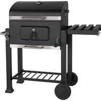 Grill de Ständer mit Wagen de Holzkohle, klappbar, Grill de Garten, Grill, Camping, 61 x 46 cm