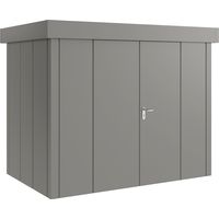 Hörmann Metall-Gerätehaus "Juno" mit Flachdach, JFD8 - Design, 262 x 166 cm (B x T), graualuminium, 2-flüglige Tür