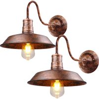 2X Apliques de Pared, Vintage Lámpara con Ø26cm Pantalla Interior, Retro Iluminación Art Decorativo Luz Edison E27 Base para Dormitorio Cocina Comedor Cafe (Óxido)