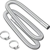 Auspuffrohr, 200 cm langes, tragbares, flexibles Edelstahl-Auspuffrohr mit 2 Edelstahlklemmen, Auto-Auspuffrohr (25 mm) für Dieselheizung