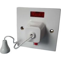 Primaflow 45A Double Pole Ceiling Pull Switch/Neon