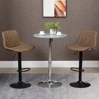Ensemble Tabourets Cuisine Hauts Hauteur Ajustable Siège Pivotant 46,5x51x86-106 Mobilier Intérieur Marron
