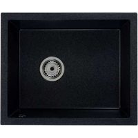 ZELVO Küchenspüle, Spülbecken, Spüle Granit schwarz gesprenkelt 560 x 460 x 200 mm Model 6