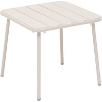 Quadratischer Garten-Beistelltisch PHUKET Lehmfarben - 45 x 45 x 41 cm - Epoxidbeschichteter Stahl
