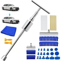 34-teiliges Set zur lackschadenfreien Ausbeultechnik, Werkzeugset zur lackschadenfreien Ausbeultechnik für Karosserien, Saugnapf-Ausbeulset, für Autos, Kühlschränke, Motorräder, Türen