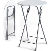 Folding bar tables set of 2 marble look 60cm indooroutdoor