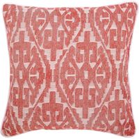 Taie d'oreiller de style tribal, 45 x 45 cm, coussin de canapé de style bohème marocain en jacquard rouge et orange, compatible avec les coussins de 45 x 45 cm.