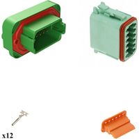 Kit connettore serie DT15 femmina 12 vie da C.S. Verde G003