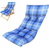 Marvin Cuscino Per Poltrona Sedia Sdraio Relax Giardino Esterno Tessuto In Legno Imbottito Reclinabile Pieghevole Blu