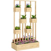 Jardinière surélevée paniers treillis bac fleurs bois support plantes grimpantes jardin balcon extérieur 90x45x170 cm