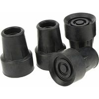 Pack de 4 Embouts de Canne Antidérapants Standard Embouts en Caoutchouc Noir - 19mm