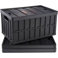 Caisse de Rangement Plastique Pliable avec Couvercles 3PCS Bac
