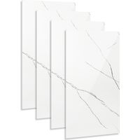 Randaco Panneaux muraux 120×60 cm effet marbre blanc – Lot de 4 composite