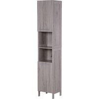 kleankin Mobile Bagno Salvaspazio in MDF con Armadietti a 2 Ante e Ripiani