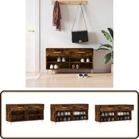 Banc à chaussures chêne fumé 102x35x55 cm bois d'ingénierie - Meuble À Chaussures - Banc Chaussure - Range Chaussures - Rangement Chaussures - Meuble Entrée
