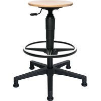Sgabello girevole con rotelle in faggio altezza seduta 540-800 mm