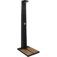 Vidaxl – Douche solaire extérieure en résine tressée WPC – Poteau résistant aux intempéries – Buse rotative et pression d'eau réglable