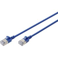 Digitus DK-1632-A-030S-B RJ45 Câble réseau, câble patch CAT 6a F/FTP 3 m bleu code couleur, blindé,