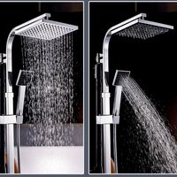Auralum Système de Douche Carré Colonne de Douche avec Mitigeur Colonne de Douche Thermostatique Design Unique Système de Douche Corps en Laiton