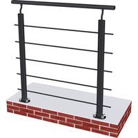 Garde-corps en aluminium noir mat 1m – Fixation verticale intérieure/extérieure – 5 barreaux résistants pour balcons et terrasses