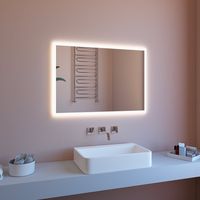 Badezimmerspiegel poliert mit Hintergrundbeleuchtung 80x60 mit LED und Bluetooth ETR127-S