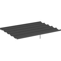 Toldo Retráctil de Repuesto para Pérgola 4x3, Cubierta 3,5x2,6 m, 10 Orificios de Drenaje, Gris Oscuro